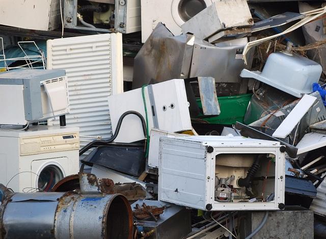 Appliances and junk in landfill