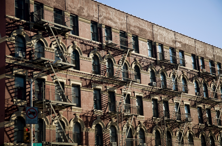 A building with fire escape