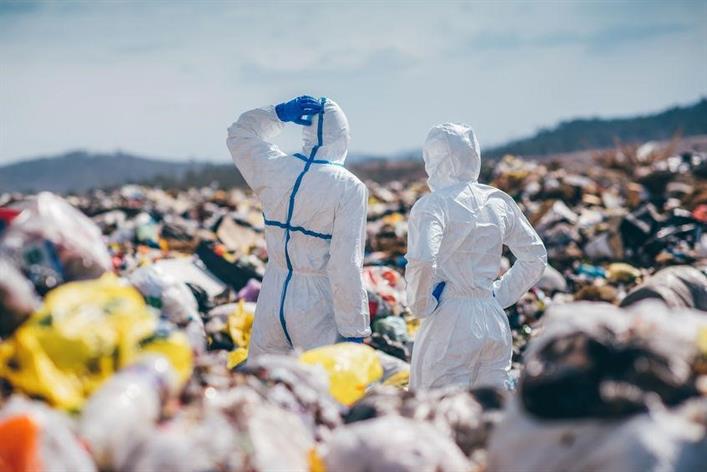 Trash overflow in landfills.