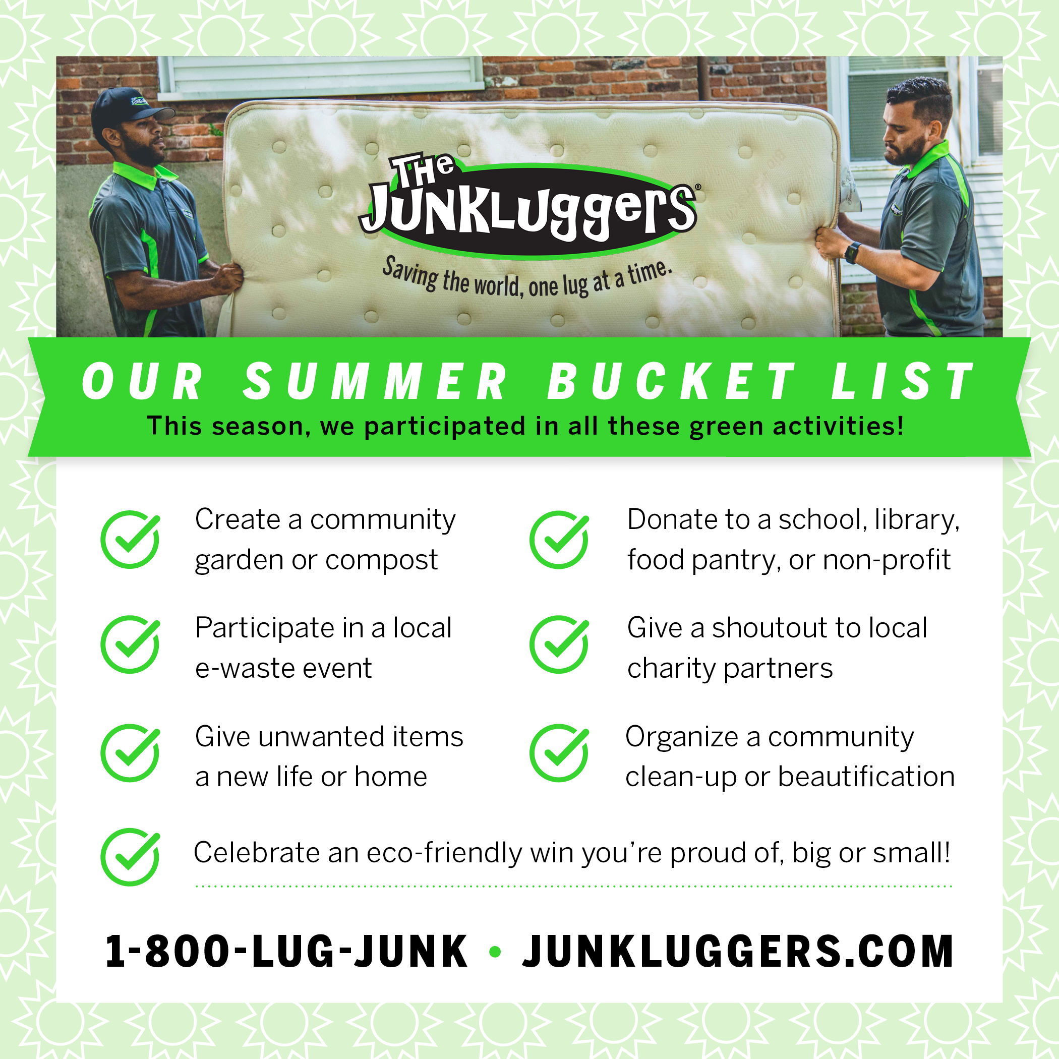 The Junkluggers Green Summer Bucket List