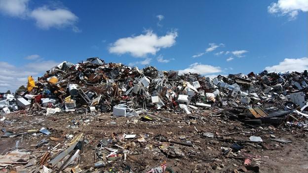 A large electronic waste landfill.
