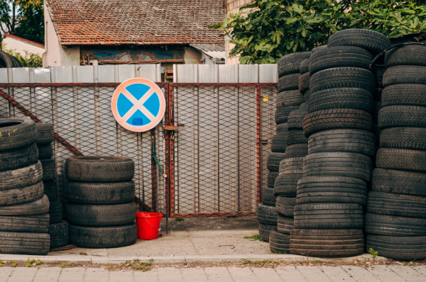 stack of old tires